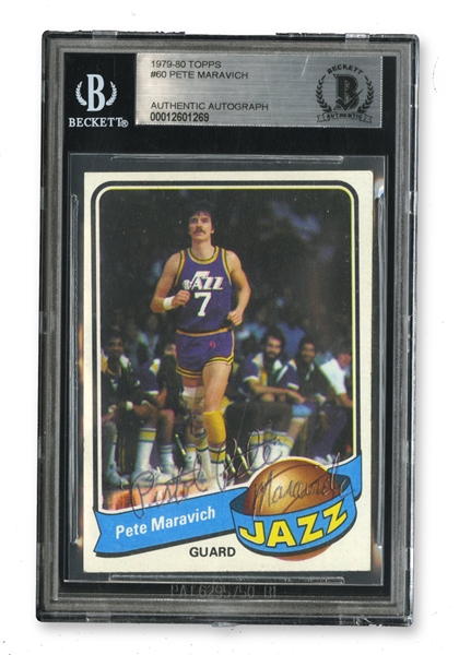 1979 TOPPS #60 PETE MARAVICH AUTOGRAPHED CARD WITH FULL NAME SIGNATURE - BECKETT AUTH.