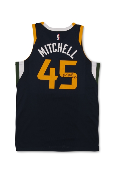 2017 UTAH JAZZ DONOVAN MITCHELL AUTOGRAPHED JERSEY - SIGNED DURING ROOKIE PHOTOSHOOT - MEIGRAY