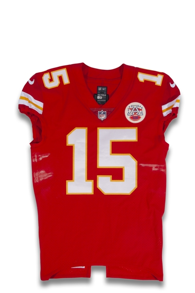 2017 PATRICK MAHOMES FANATICS ROOKIE PREMIER EVENT WORN 1/1 JERSEY - FIRST NFL JERSEY EVER WORN BY MAHOMES