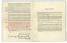 1933 BABE RUTH SIGNED NEW YORK YANKEES PLAYERS CONTRACT - PSA/DNA & BECKETT