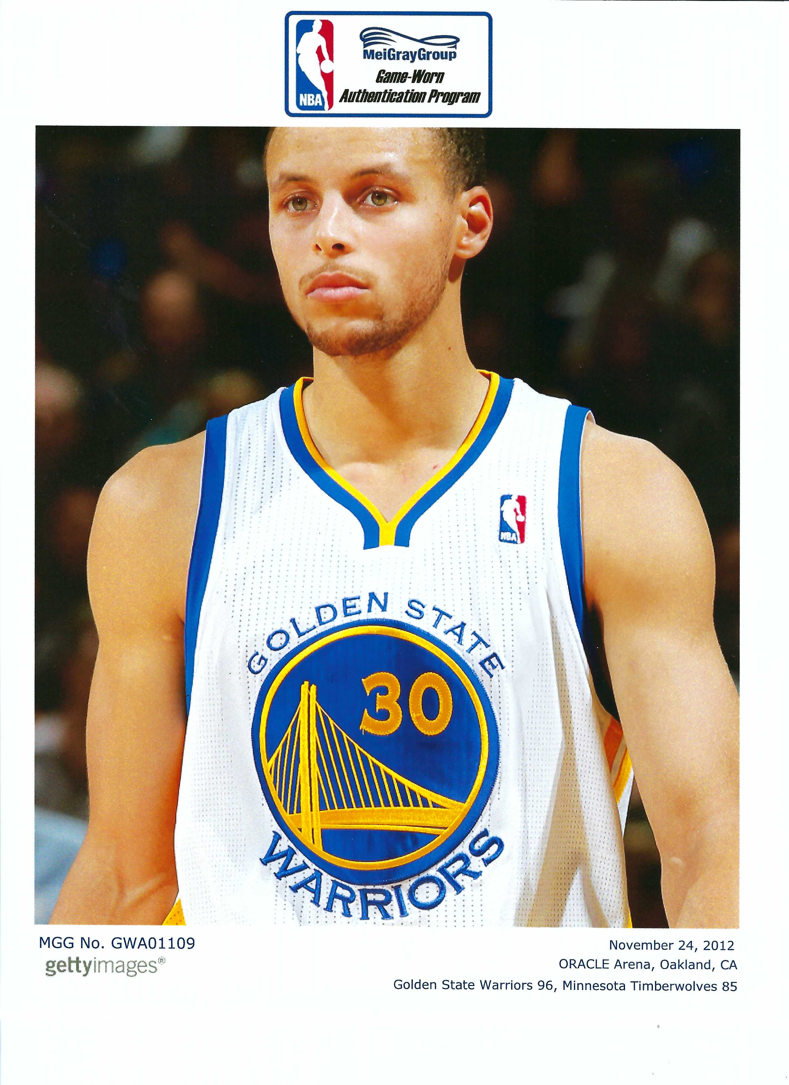 Lot Detail - 2012-13 STEPHEN CURRY GAME WORN GOLDEN STATE WARRIORS HOME  JERSEY PHOTO-MATCHED TO FOUR GAMES - NBA/MEIGRAY LOA