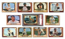 1955 BOWMAN BASEBALL COMPLETE SET OF 320 - GRADED MICKEY MANTLE #202 PSA 5 - COLOR TV STYLE - OVERALL VG/EX