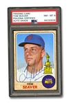 1968 TOPPS #45 TOM SEAVER AUTOGRAPHED CARD - SEAVER FIRST INDIVIDUAL CARD - PSA/DNA AUTO GRADE NM-MT 8 (JACK ZIMMERMAN COLLECTION) 