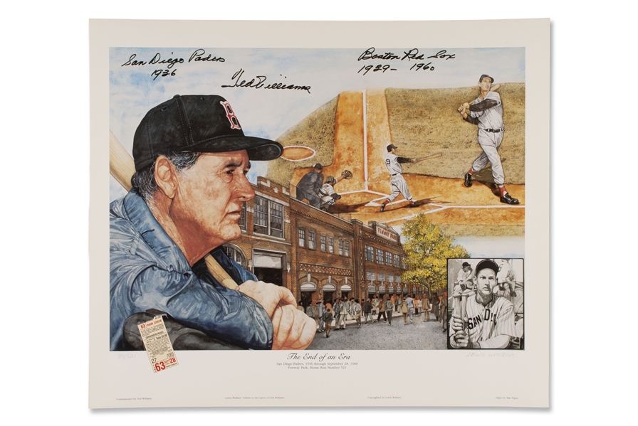TED WILLIAMS AUTOGRAPHED END OF AN ERA LIMITED EDITION LITHOGRAPH - BECKETT