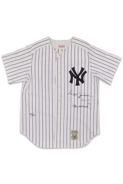 REGGIE JACKSON SIGNED AND INSCRIBED MITCHELL AND NESS NEW YORK YANKEES HOME JERSEY - PSA/DNA LOA