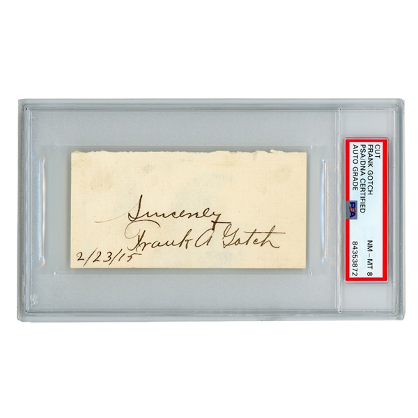 2/23/1915 FRANK GOTCH WRESTLING LEGEND (DECEASED 1917 AGE 40) AUTOGRAPHED CUT - PSA/DNA
