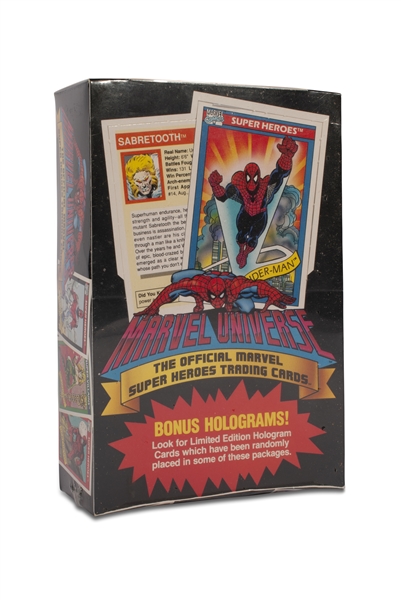 1990 MARVEL UNIVERSE SUPER HEROES TRADING CARDS - INCLUDES HOLOGRAM INSERTS - SEALED BOX (36 PACKS)