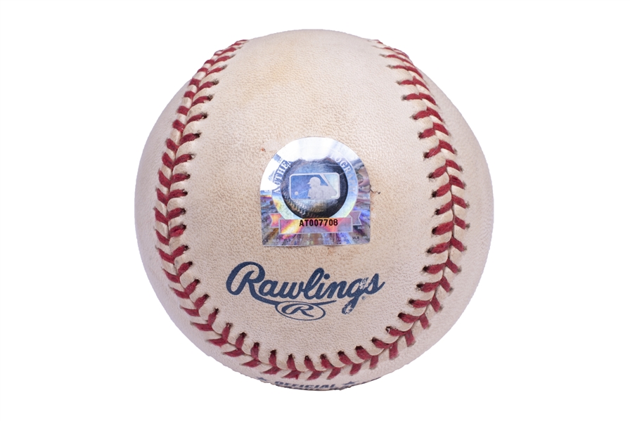 BALL HIT BY BARRY BONDS FOR CAREER HOME RUN #500 ON 4/17/2001 - FRESH TO THE HOBBY! - MLB HOLOGRAM - FISHING NET AND LIFE JACKET INCLUDED