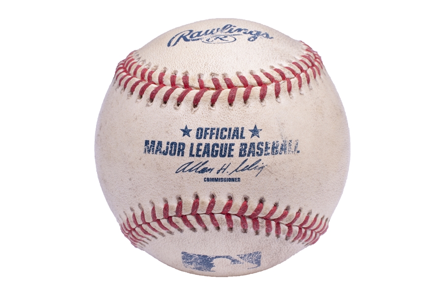 BALL HIT BY BARRY BONDS FOR FIRST HOME RUN EVER HIT INTO McCOVEY COVE AT PAC BELL PARK ON 5/1/2000 - PETER MAGOWAN SF GIANTS LOA - INCLUDES MLB HOLOGRAM RADIO