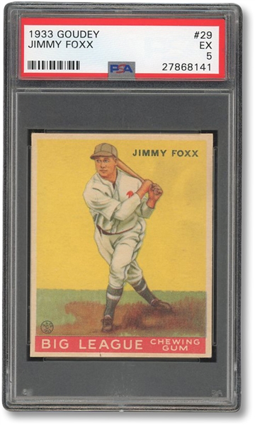 1933 GOUDEY #29 JIMMY FOXX - PSA EX 5