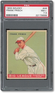 1933 GOUDEY #49 FRANK FRISCH - PSA NM+ 7.5