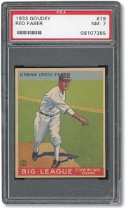 1933 GOUDEY #79 RED FABER - PSA NM 7
