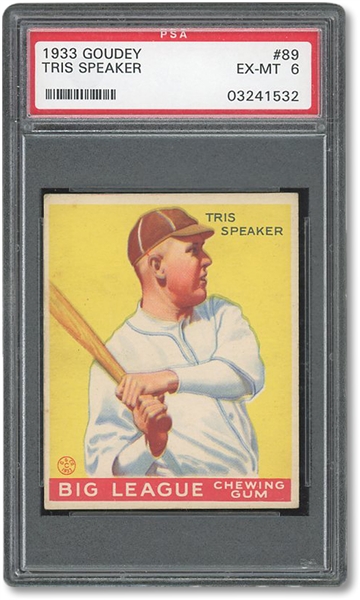 1933 GOUDEY #89 TRIS SPEAKER - PSA EX-MT 6