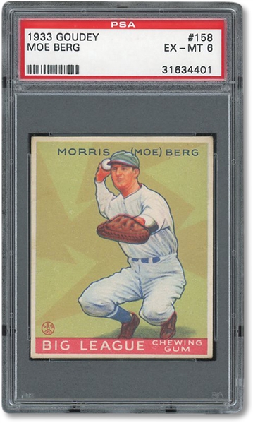 1933 GOUDEY #158 MOE BERG - PSA EX-MT 6