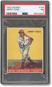 1933 GOUDEY #154 JIMMY FOXX - PSA NM 7