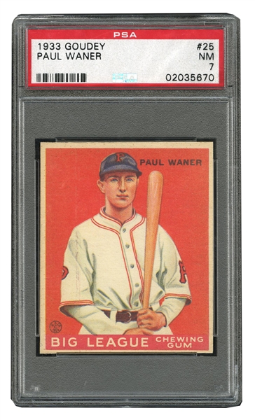 1933 GOUDEY #25 PAUL WANER - PSA NM 7