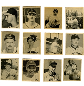 SIGNIFICANT 1948 BOWMAN BASEBALL COMPLETE SET (48 CARDS) - BERRA, RIZZUTO, SPAHN, MUSIAL ROOKIES - NOT GRADED - OVERALL SET FAIR TO VG