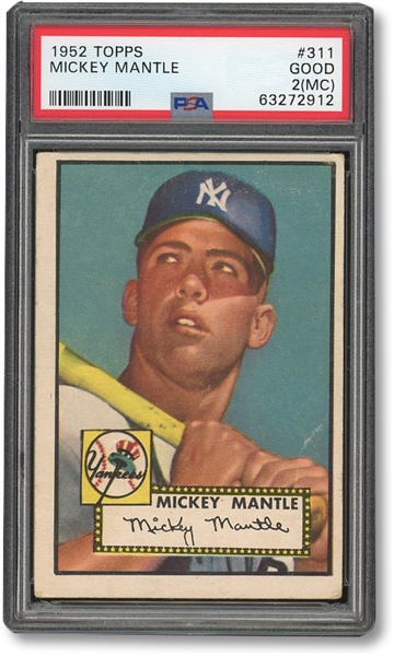 1952 TOPPS #311 MICKEY MANTLE - PSA GD 2(MC) 