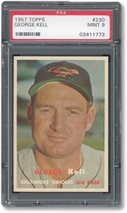 1957 TOPPS #230 GEORGE KELL - PSA MINT 9 - ONLY (1) GRADED HIGHER!