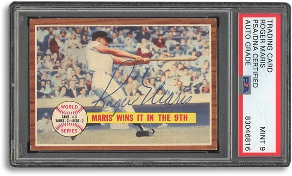 SIGNED 1962 TOPPS #234 ROGER MARIS NY YANKEES "MARIS WINS IT IN THE 9TH" - PSA/DNA MINT 9 AUTO