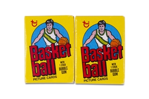 PAIR OF UNOPENDED 1978 TOPPS BASKETBALL WAX PACKS