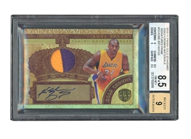 2010-11 PANINI GOLD CROWNS KOBE BRYANT LIMITED EDITION (18/24) SIGNED BASKETBALL CARD - BGS DUAL-GRADE CARD 8.5 - AUTOGRAPH 9