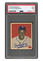SIGNIFICANT 1949 BOWMAN #50 JACKIE ROBINSON - BROOKLYN DODGERS - PSA NM-7