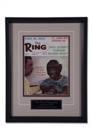 JOE FRAZIER SIGNED "THE RING" FIGHT MAGAZINE IN FRAME DISPLAY - BECKETT LOA