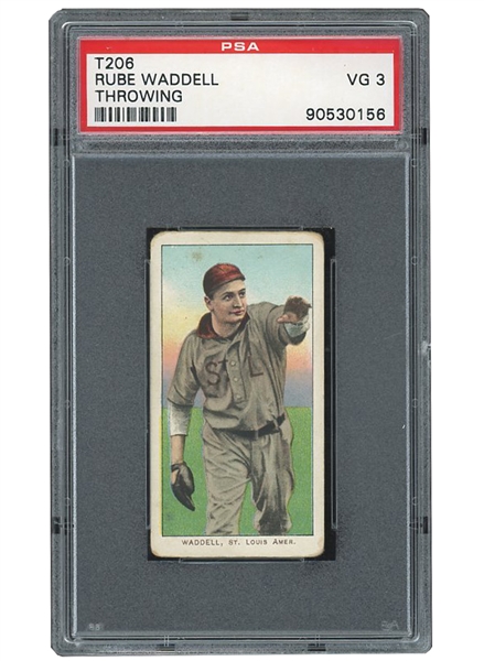 1909-11 T206 PIEDMONT RUBE WADDELL THROWING - PSA VG 3