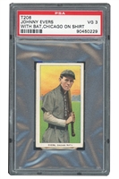 1909-11 T206 PIEDMONT JOHNNY EVERS WITH BAT, CHICAGO ON SHIRT - PSA VG 3