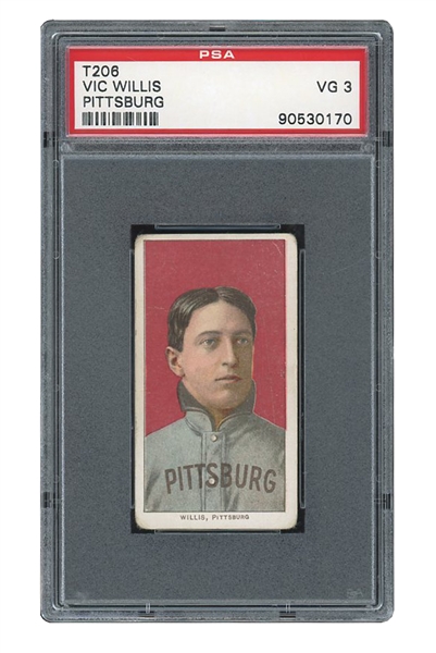 1909-11 T206 SWEET CAPORAL VIC WILLIS PITTSBURG - PSA VG 3