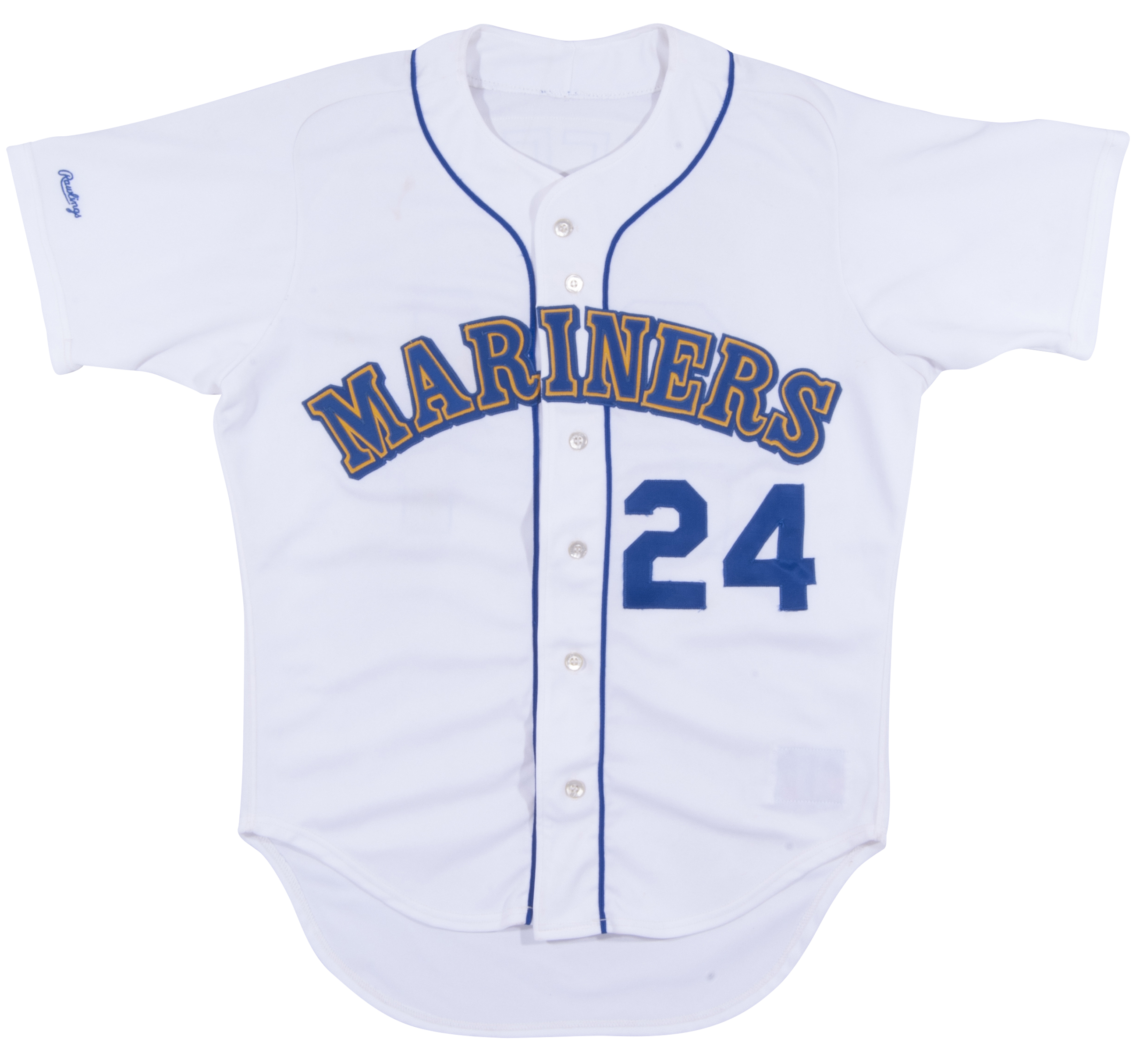 21 - Team Issued White Pinstripe Jersey - Roberto Clemente Day