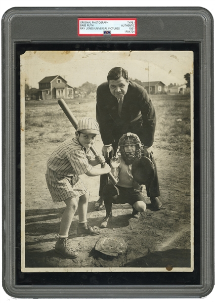 1931 BABE RUTH UMPIRES FOR THE KIDS ORIGINAL 8" X 10" RAY JONES/UNIVERSAL PICTURES ORIGINAL PHOTOGRAPH - PSA/DNA TYPE 1