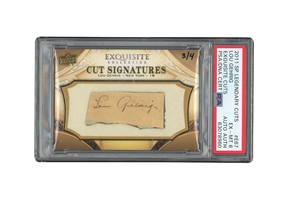 2011 LOU GEHRIG SP LEGENDARY CUTS EXQUISITE CUTS NUMBERED 3 OF 4 - SOLE EXAMPLE ON PSA CONSENSUS REPORT! - PSA EX-MT 6, AUTO AUTH