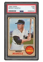 VERY FINE 1968 TOPPS #280 MICKEY MANTLE - PSA NM 7