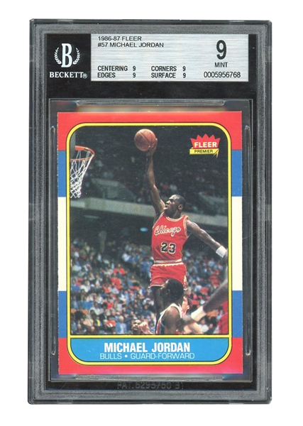 1986 FLEER #57 MICHAEL JORDAN ROOKIE CARD - BGS MINT 9