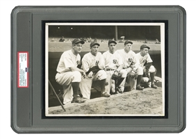 C. 1937 ACME NEWSPICTURES NEW YORK YANKEES SLUGGERS ORIGINAL NEWS SERVICE PHOTO WITH LOU GEHRIG - PSA/DNA TYPE I