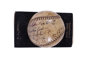 1923 NEW YORK YANKEES WORLD SERIES GAME USED BALL SIGNED BY BABE RUTH - JSA