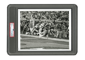 SPECIAL 1989 JERRY RICE SUPER BOWL XXIII "EXTENDING INTO THE END ZONE" ORIGINAL PHOTOGRAPH - PSA/DNA TYPE 1