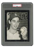 1954 SANDY KOUFAX ROOKIE SIGNING WITH DODGERS ORIGINAL 6.5" X 8.5" PHOTOGRAPH - PSA/DNA TYPE 1 - ONE OF THE EARLIEST PHOTOS OF KOUFAX TO EVER SURFACE!