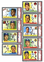 1955 TOPPS NEAR COMPLETE SET (195/206) - ALL PSA 7 WITH MATTHEWS PSA NM+7.5