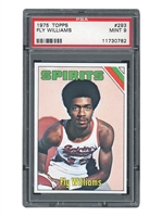 CLASSIC 1975 TOPPS #293 FLY WILLIAMS BASKETBALL CARD - ABA SPIRITS OF ST. LOUIS - NYC PLAYGROUND LEGEND - ONLY (7) GRADED HIGHER - FLY IS OPEN, LETS GO PEAY!