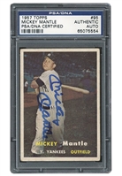 1957 SIGNED TOPPS #95 MICKEY MANTLE - PSA/DNA AUTHENTIC