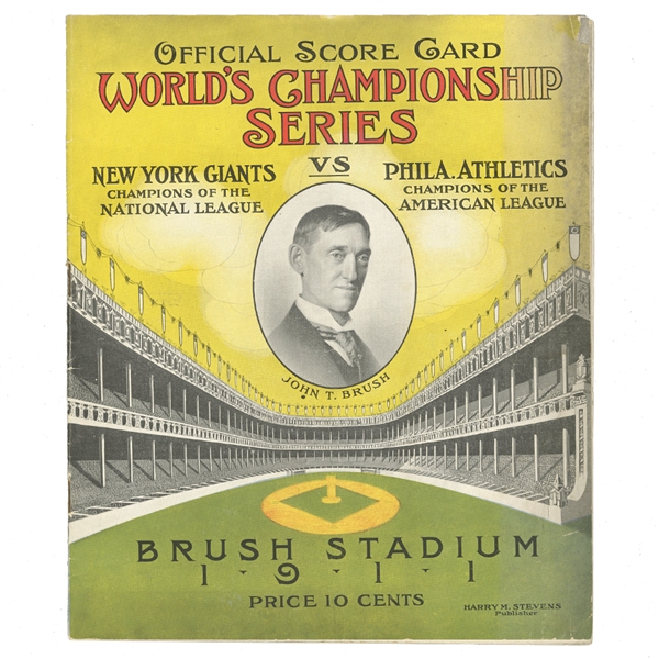 1911 WORLD SERIES PROGRAM PHILA ATHLETICS AT NEW YORK GIANTS - BRUSH STADIUM 