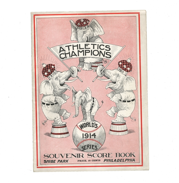 1914 WORLD SERIES PROGRAM BOSTON BRAVES AT PHILADELPHIA ATHLETICS - GAME 4 FINALE!