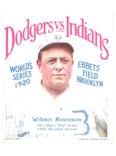 1920 WORLD SERIES PROGRAM AT EBBETS FIELD CLEVELAND INDIANS AT BROOKLYN DODGERS