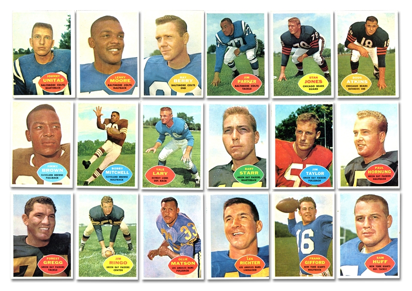 1960 TOPPS FOOTBALL COMPLETE SET (132) - ALL VG to EX-MT