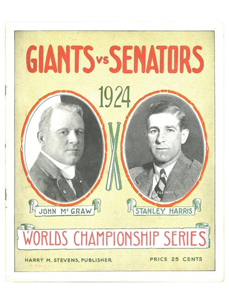 1924 WORLD SERIES PROGRAM NEW YORK GIANTS VS. WASHINGTON SENATORS