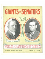 1924 WORLD SERIES PROGRAM AT NEW YORK