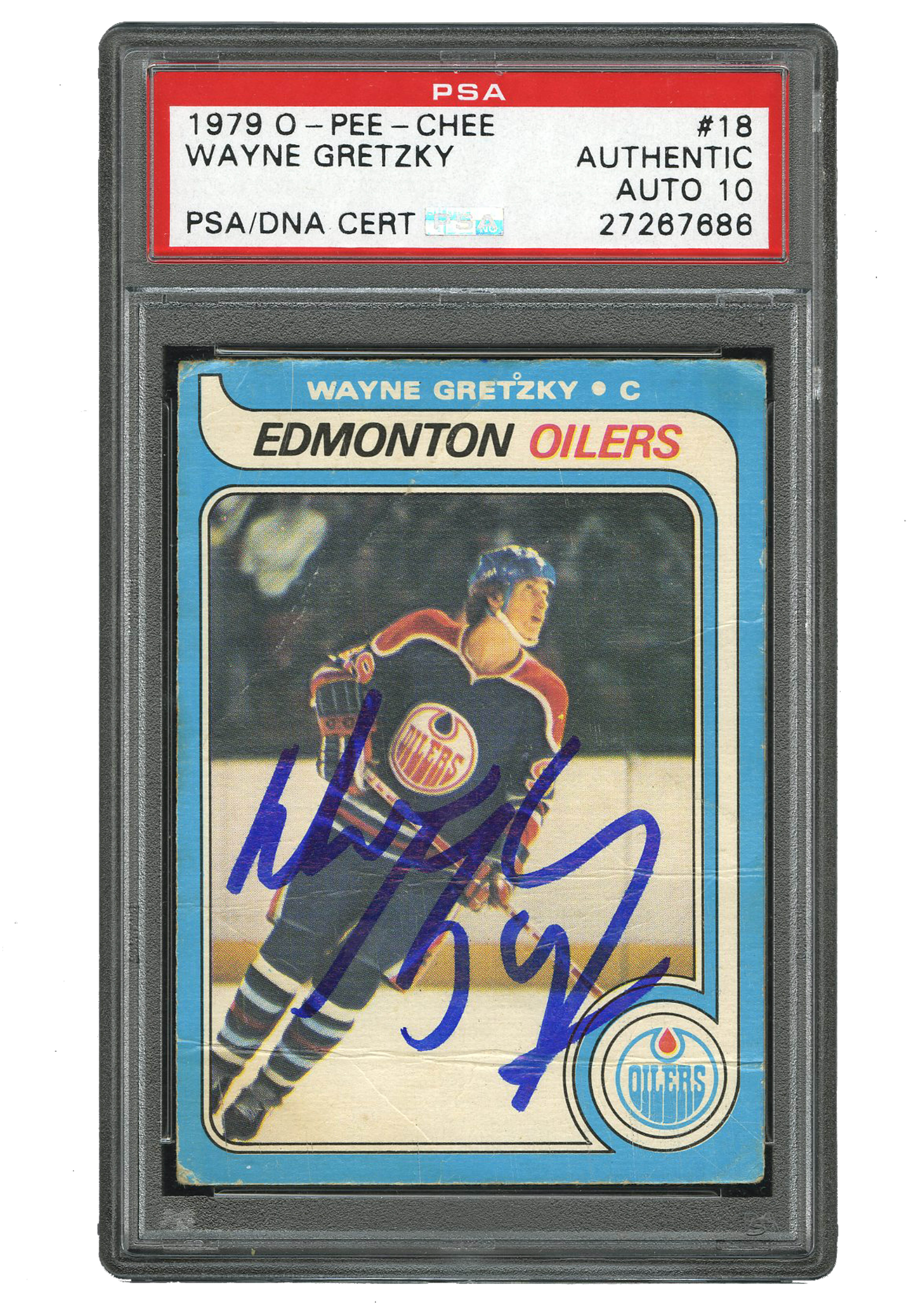 Wayne Gretzky Signed 1979-80 Topps #18 RC Hockey Card (JSA ALOA)